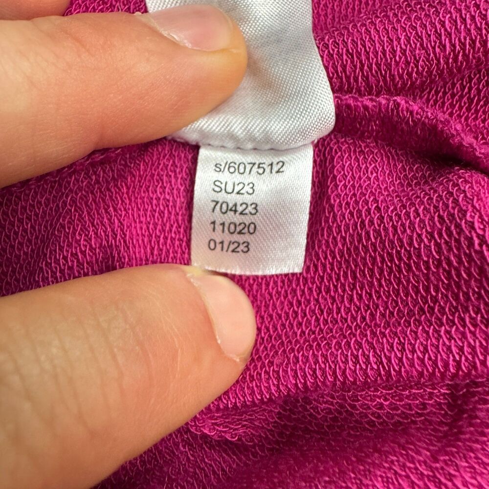 Lou & Grey Mini Crew T-Shirt Dress Womens Small Magenta Pink Pocket Short Sleeve - Picture 5 of 12